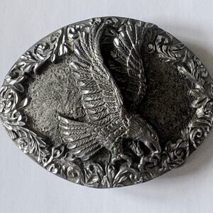1993 Pewter Diamond Cut Flying Eagle Belt Buckle